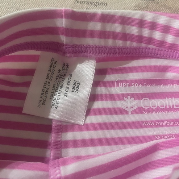 🆕Coolibar Pink Striped Baby Wave Swim Tights NWT 12-18Mo - Picture 8 of 8